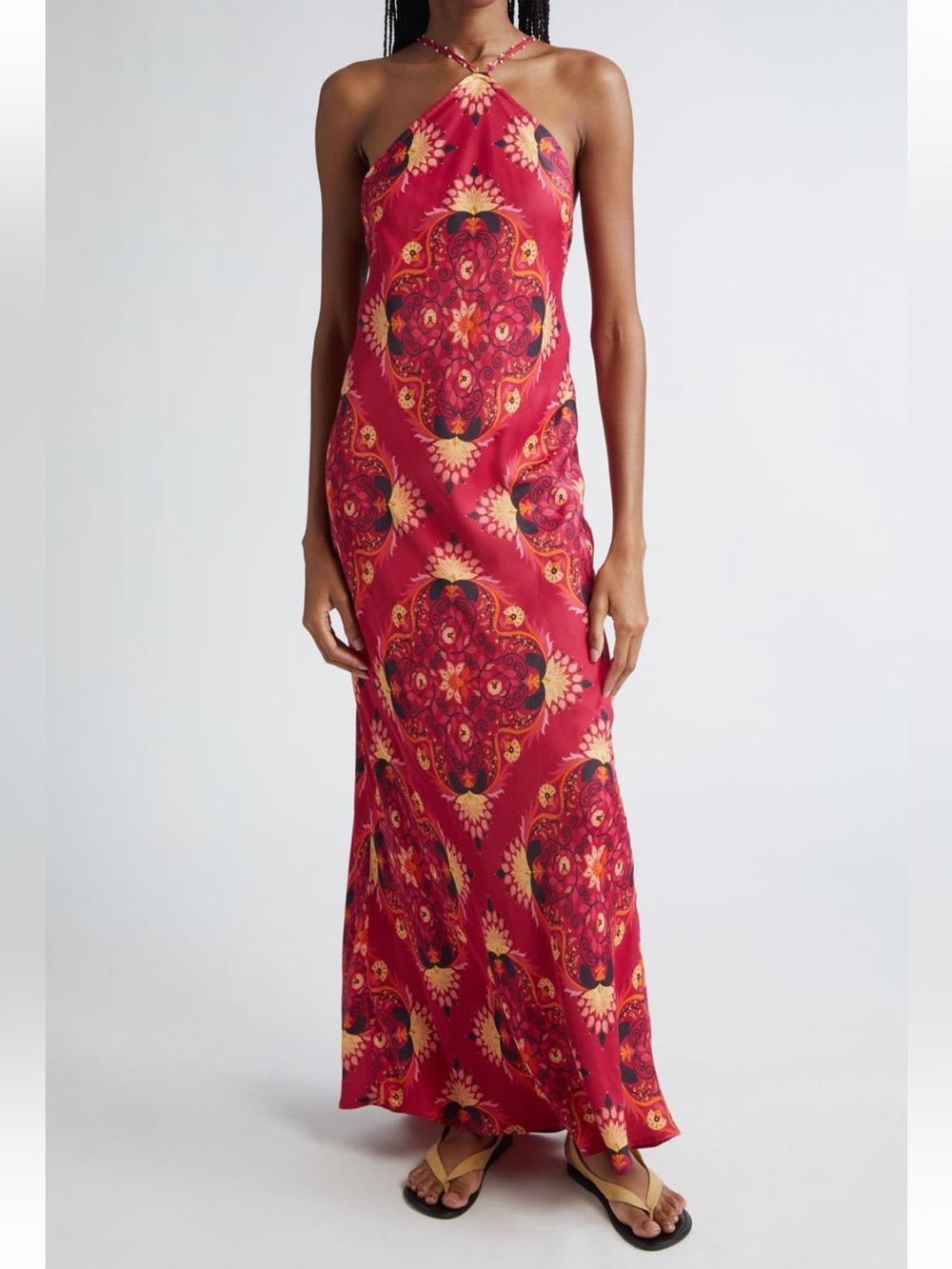 FARM Rio Luize Halter Maxi Dress Size Large NWT